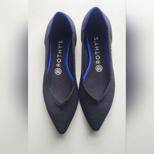 Rothy's "The Point" Black Flats, Size 8